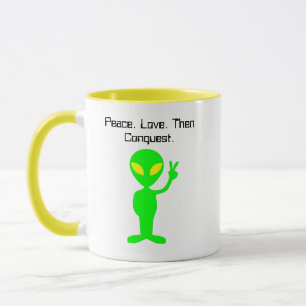 Caneca Arte Extraterrestre de Cartoon Sci-Fi, Alienígena 