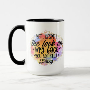 Caneca Arte facial engraçada de sarcasmo sobre café