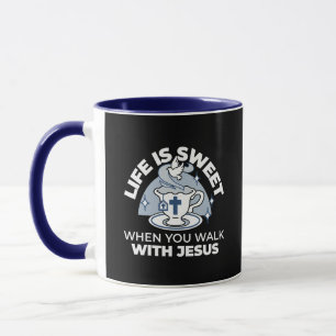 Caneca Arte Fiável - Teacup com Cruz e Dove