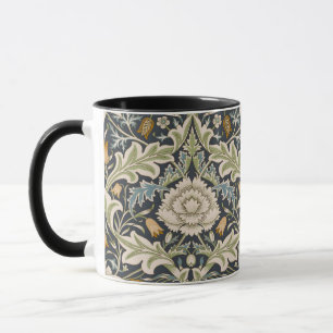Caneca Arte Floral Azul Marinho William Morris Severn