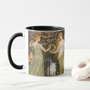 Caneca Arte Floral da Deusa das Quatro Estações Vitoriana