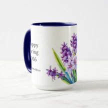 Arte Floral de Primavera de Jacinto Roxo Vintage