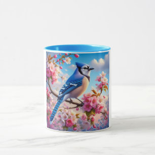 Caneca Arte Floral/primavera Blue Jay