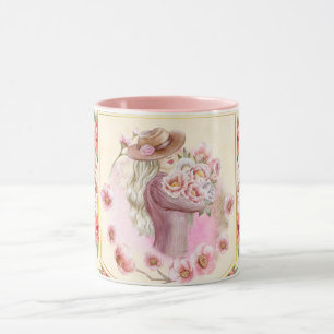Caneca Arte Floral, Senhora de Primavera, Arte Gráfica