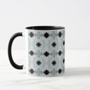 Caneca Arte fluida abstrata acrílica cinza e preta Argent