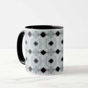 Caneca Arte fluida abstrata acrílica cinza e preta Argent