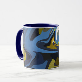 Caneca Arte Fluida Abstrata com Curvas Fluídas
