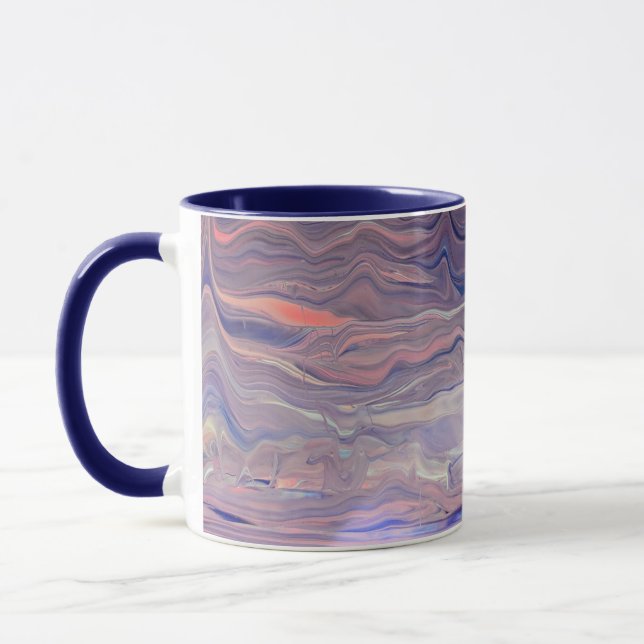 Caneca Arte Fluida Abstrata Moderna Acrílico Derramado Má (Esquerda)