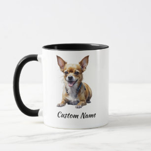 Caneca Arte Fofa de Cachorro Personalizado Chihuahua Aman