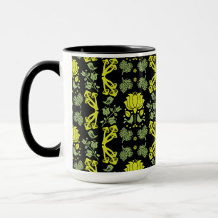 Caneca Arte Folclórica de Cogumelos Florestais Nórdicos