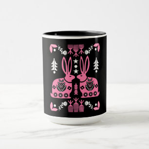 Caneca Arte Foliar Nórdica Escandinava do Coelho