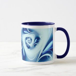 Caneca Arte Fractal Azul-Água