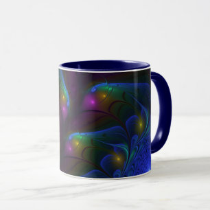 Caneca Arte Fractal Colorida Luminosa Abstrato Moderna