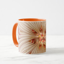 Caneca Arte Fractal do Pastel de Pêssego abstrato Moderno