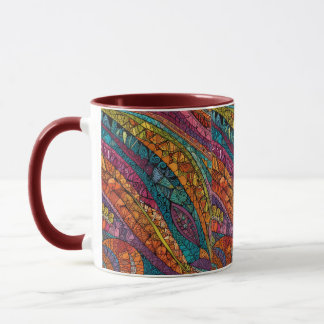 Caneca Arte Geométrica Dinâmica em Matizes Vibrantes
