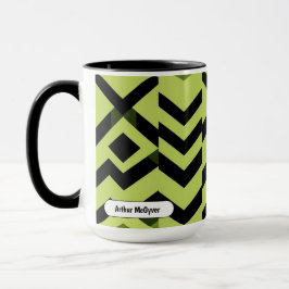 Caneca Arte Geométrico Wasabi Preto e Branco e Nítido
