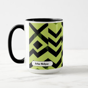 Caneca Arte Geométrico Wasabi Preto e Branco e Nítido