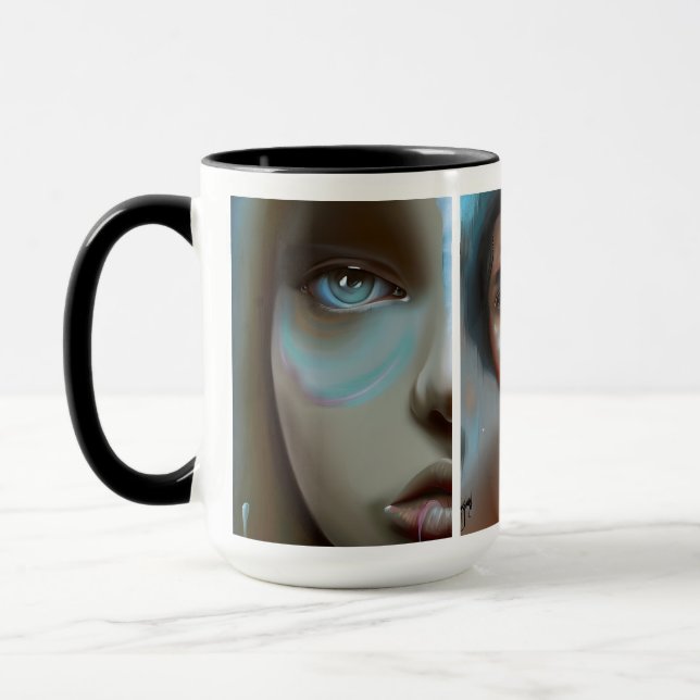 Caneca Arte gerada pela IA, cara de mulher (Esquerda)