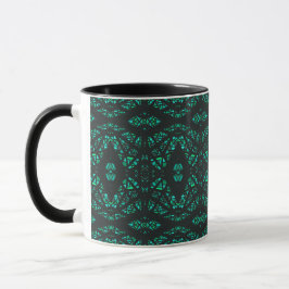 Caneca Arte Gouache Abstrata Esverdeada Espectroscópica