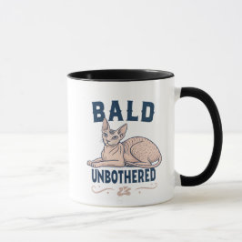 Caneca Arte Gráfica de Gato Sphynx Careca e Despreocupado
