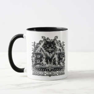 Caneca Arte Grunge de Futebol do Maine Coon Fumaça Preta