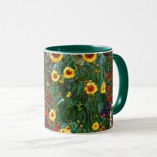 Caneca Arte Gustav Klimt - Jardim Fazenda com Girassóis
