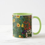 Caneca Arte Gustav Klimt - Jardim Fazenda com Girassóis<br><div class="desc">Arte Gustav Klimt - Jardim de Fazenda com caneca de café personalizada de arte Sunflower.</div>