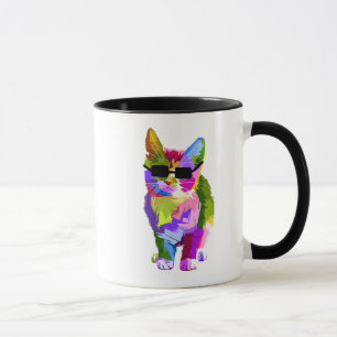 Caneca Arte legal do gato do gatinho do gato do pop art