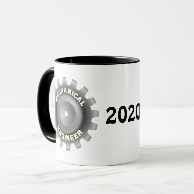 Caneca Arte mecânica de Cinza de Engenheiro (Frente Esquerda)