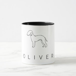 Caneca Arte Minimalista do Bedlington Terrier em Linha Co