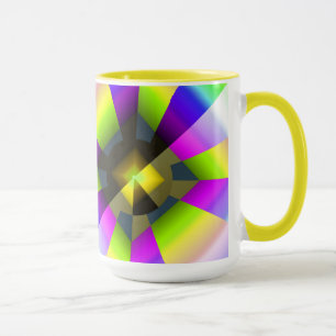 Caneca Arte Moderna Arco-íris Brilhante Iridescente Fract