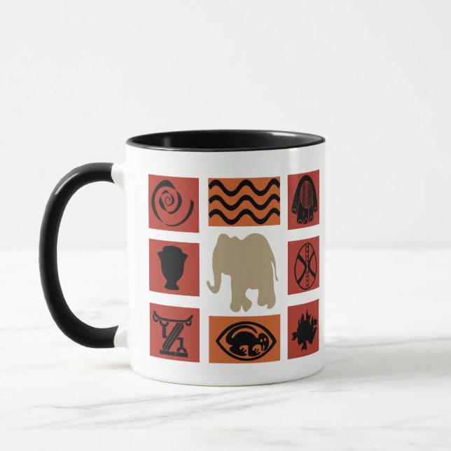Caneca Arte moderna com símbolos e motivos africanos (Esquerda)