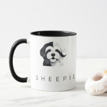 Arte Moderna de Sheepadoodle - Preto e Branco Geom