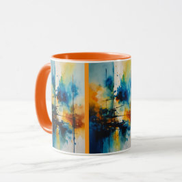 Caneca Arte Moderna | Design Cinematográfico Azul e Laran
