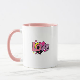 Caneca Arte Moderna em Aquarela para o Dia dos Namorados