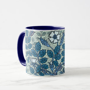 Caneca Arte Nova Antiga, Flores de Rosa Selvagem no Jardi