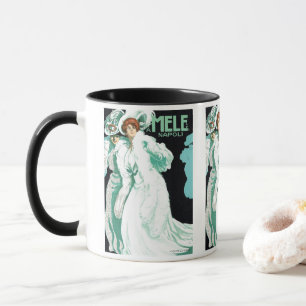 Caneca Arte Nova Antiga, Moda Italiana, Mulheres Elegante