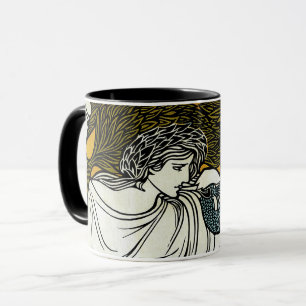 Caneca Arte Nova Antiga, O Beijo por William Bradley