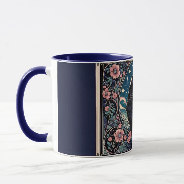Caneca Arte Nova Gato Preto Místico (Esquerda)