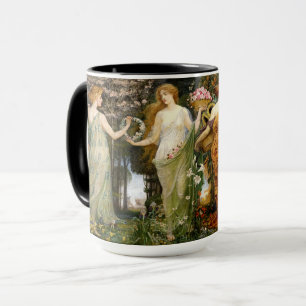 Caneca Arte Nova Vintage 4 Estações por Walter Crane