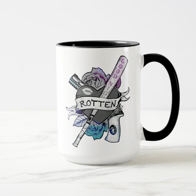 Caneca Arte "podre" do tatuagem do pelotão | Harley Quinn (Direita)