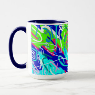Caneca Arte Pop azul e verde