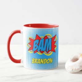 Caneca Arte Pop de Quadrinhos Personalizados Divertidos