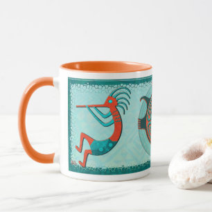 Caneca Arte popular do nativo de Anasazi dos visitantes