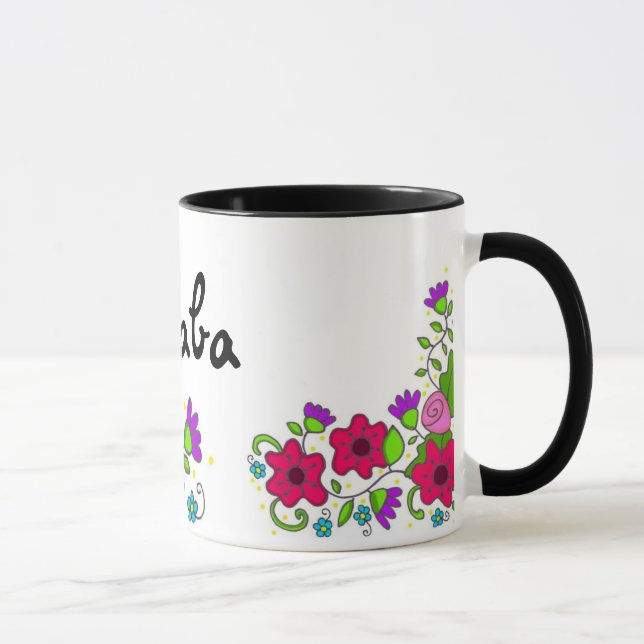 Caneca Arte popular floral do ucraniano do motivo (Direita)