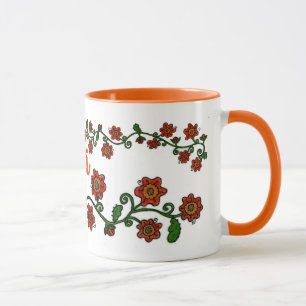 Caneca Arte popular floral do ucraniano do motivo