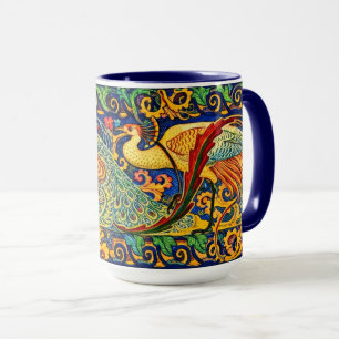 Caneca Arte Retro Novo Pavões Friso por Walter Crane