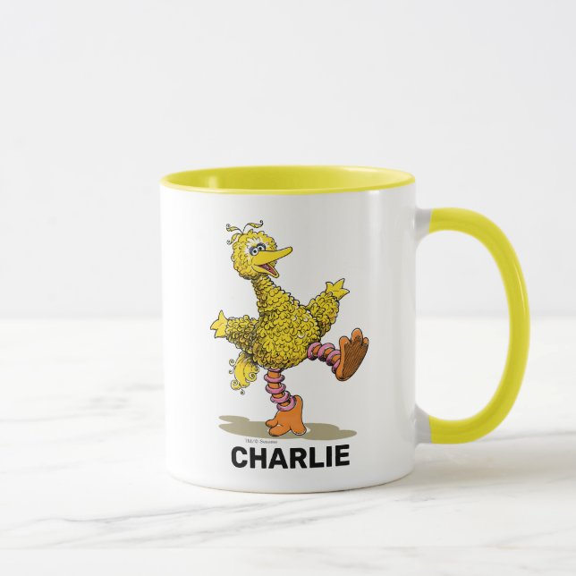 Caneca Arte Retro Personalizada do Grande Pássaro (Direita)