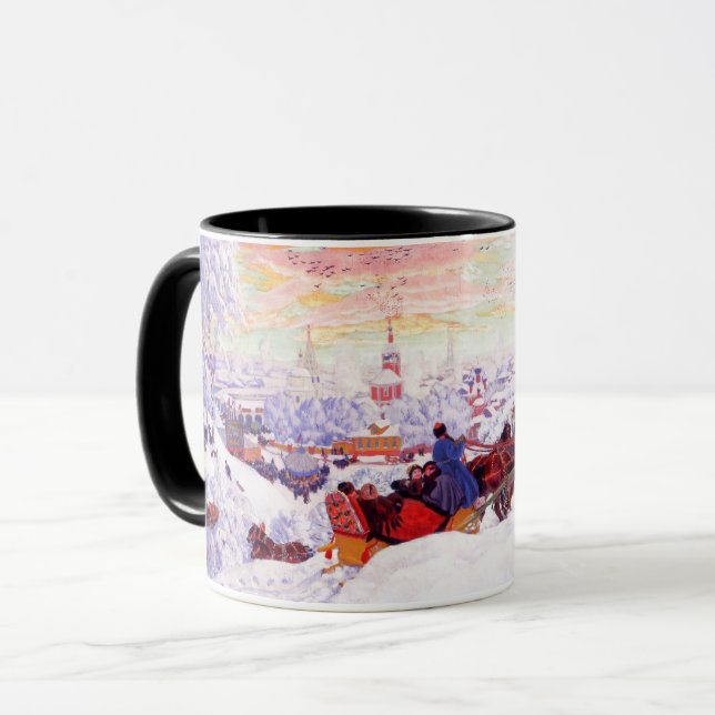 Caneca Arte russa de Natal Dão Mugs (Frente Esquerda)