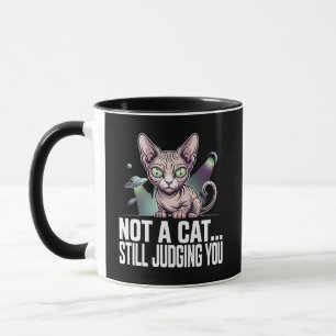 Caneca Arte Sarcástica de Gato Sphynx OVNI Alien